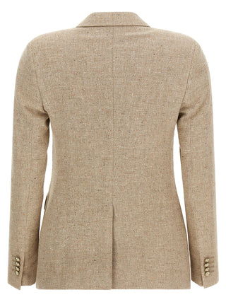 Blazer beige de algodón