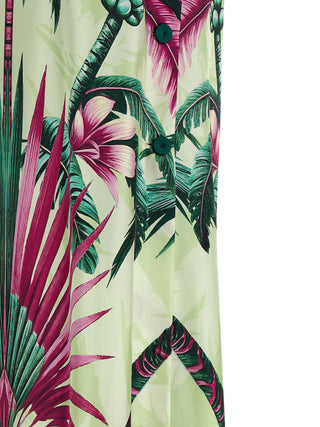 Multicolor Silk Long Dress