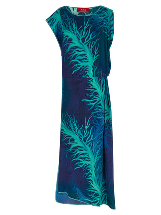 Vestido largo de viscosa azul