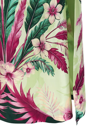 Multicolor Silk Long Dress
