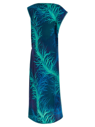 Vestido largo de viscosa azul