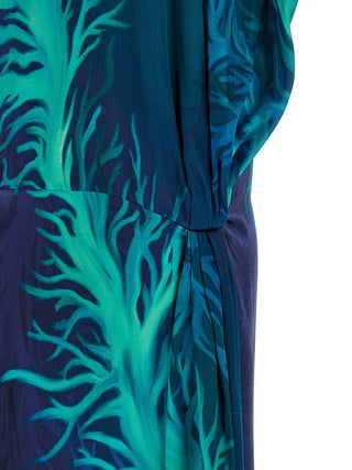 Vestido largo de viscosa azul