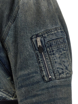 Gray Polyester Bomber