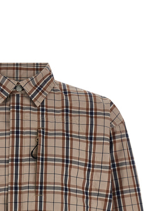 Chaqueta beige de algodón de longitud completa