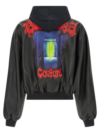 Chaqueta de cuero de cordero negra