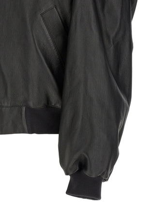 Chaqueta de cuero de cordero negra