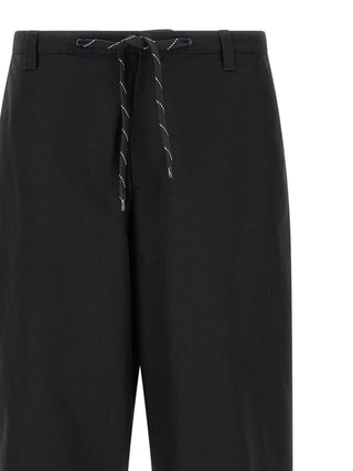 Black Cotton Chino Pants