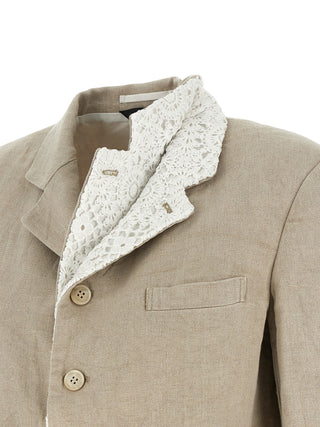 Beige Linen Blazer