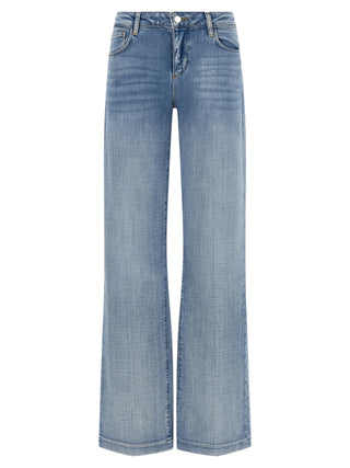 Blue Cotton Straight-Leg Jeans