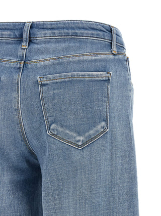 Blue Cotton Straight-Leg Jeans