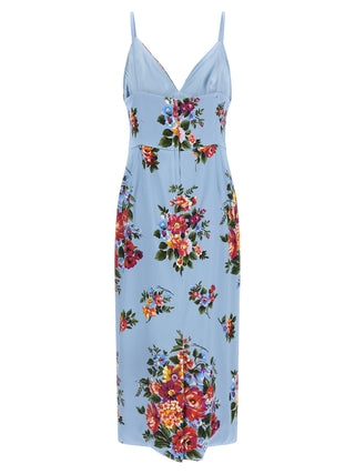 Blue Viscose Midi Dress