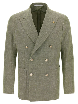 Blazer bicolor de lino