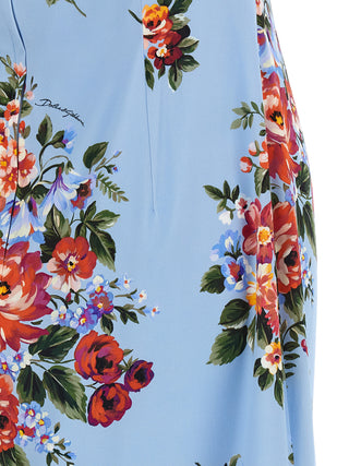 Blue Silk Midi Dress