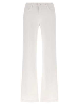 White Cotton Straight-Leg Jeans