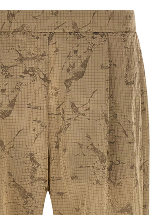 Beige Polyamide Casual Pants