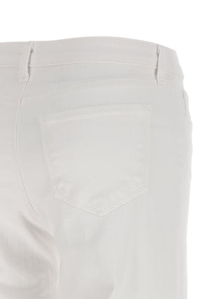 White Cotton Straight-Leg Jeans