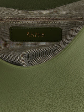 Bolso de hombro bicolor de piel de becerro