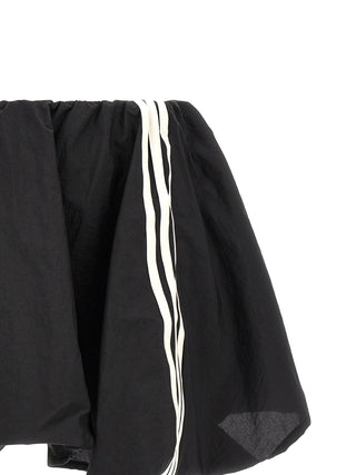Black Polyamide Long Skirt