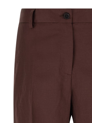 Brown Viscose Casual Pants