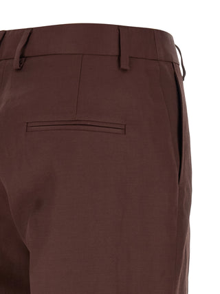 Brown Viscose Casual Pants