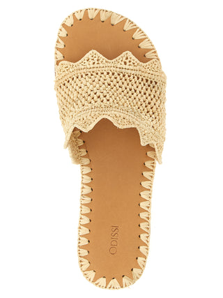 Beige Viscose Slides