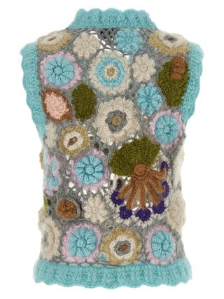 Multicolor Wool Sleeveless Jacket