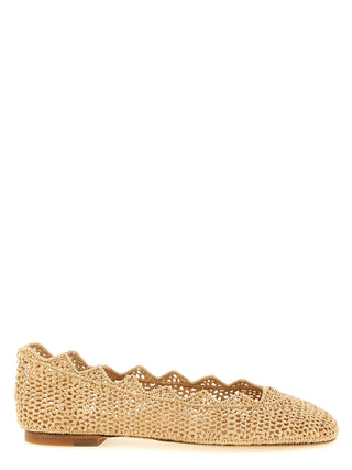 Beige Viscose Ballet Flats