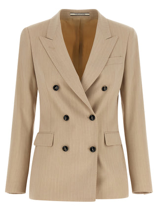 Beige Polyester Blazer