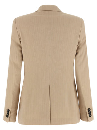 Beige Polyester Blazer