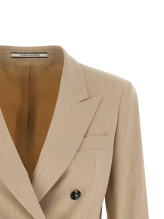 Beige Polyester Blazer
