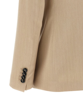 Beige Polyester Blazer