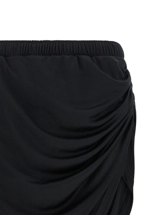 Black Polyester Long Skirt