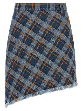 Blue Cotton Long Skirt