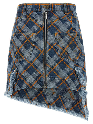 Blue Cotton Long Skirt