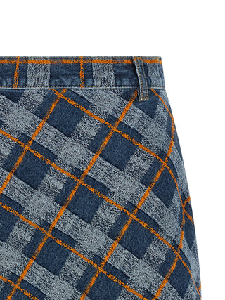 Blue Cotton Long Skirt