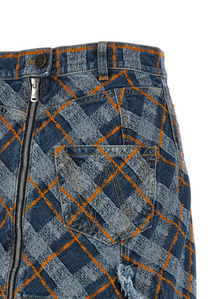 Blue Cotton Long Skirt