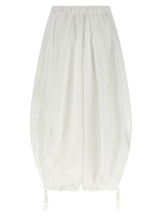 White Polyester Casual Pants