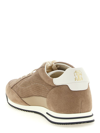 Zapatillas bajas de piel de becerro beige