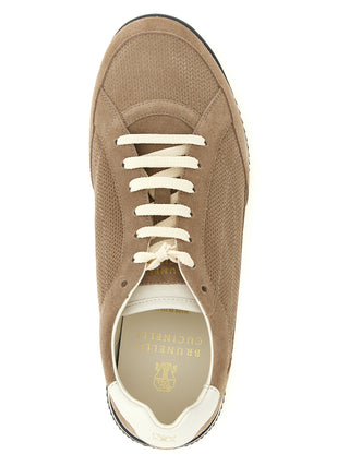 Zapatillas bajas de piel de becerro beige