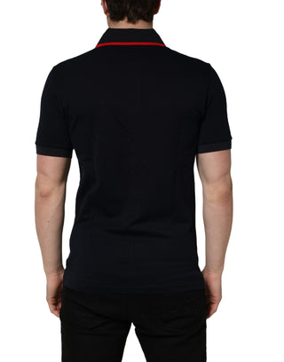 Black DG Logo Print Short Sleeve Polo T-shirt