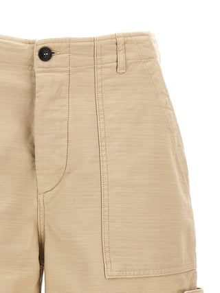 Beige Cotton Bermuda Shorts