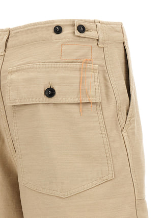 Beige Cotton Bermuda Shorts