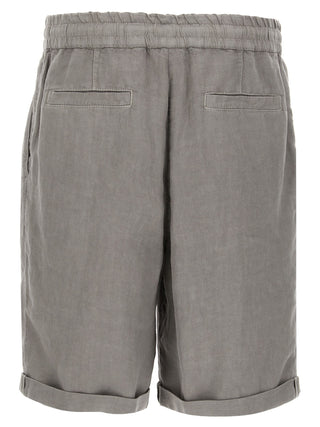 Gray Linen Bermuda Shorts