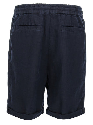 Blue Linen Bermuda Shorts