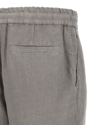 Gray Linen Bermuda Shorts