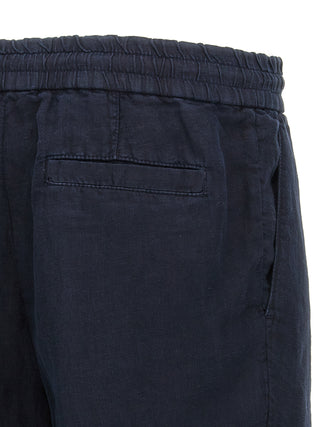 Blue Linen Bermuda Shorts