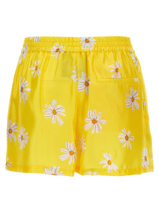 Bicolor Silk Bermuda Shorts