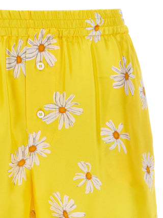 Bicolor Silk Bermuda Shorts