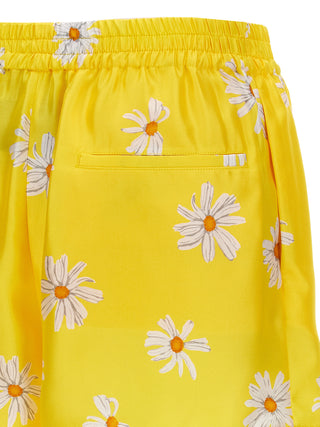 Bicolor Silk Bermuda Shorts