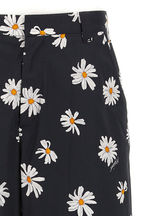Black Cotton Bermuda Shorts